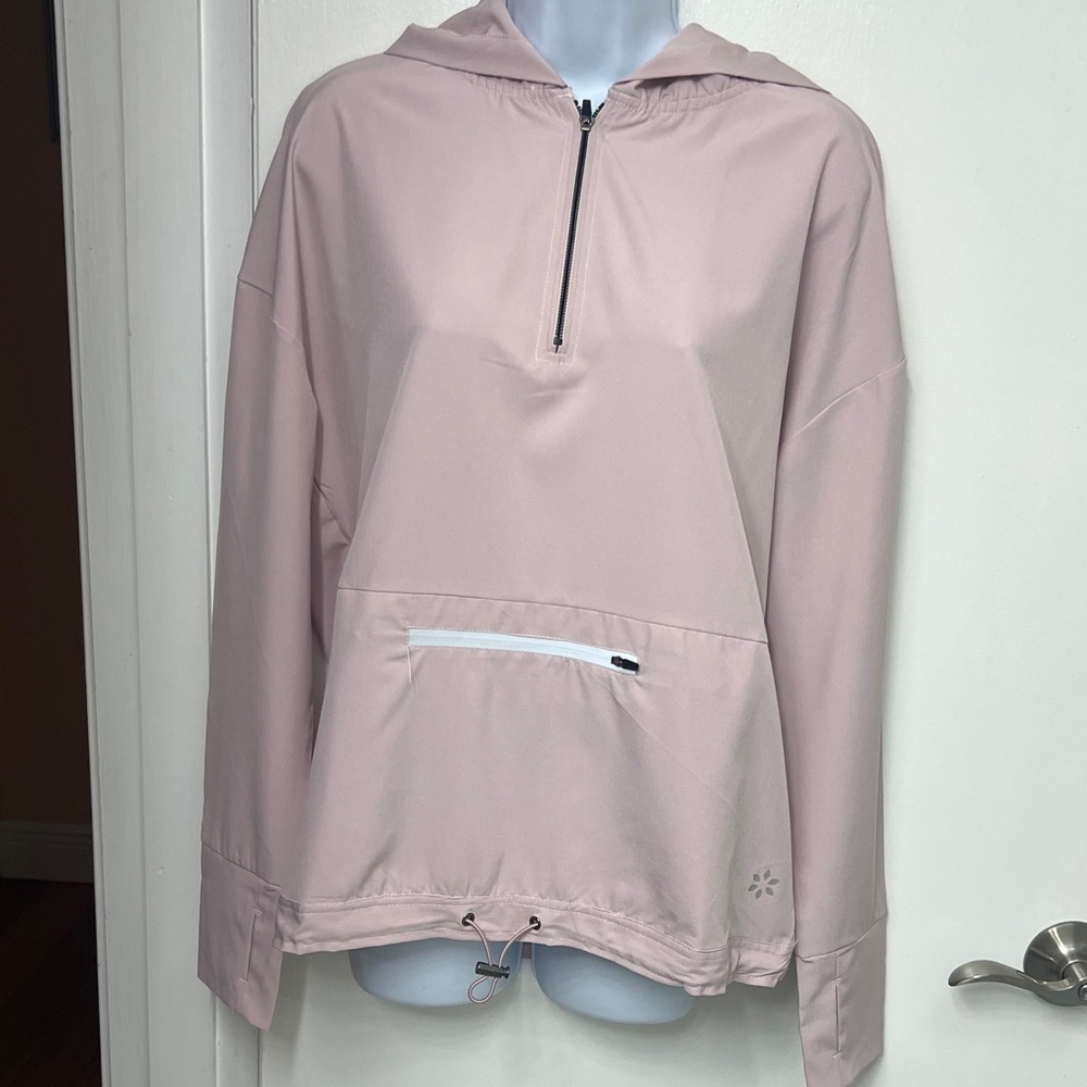 Nine West Active Quarter Zip Pullover Wind Breaker, Pink, Size Med. Like New